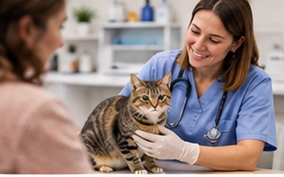 Chien examiné par un vétérinaire dans une clinique