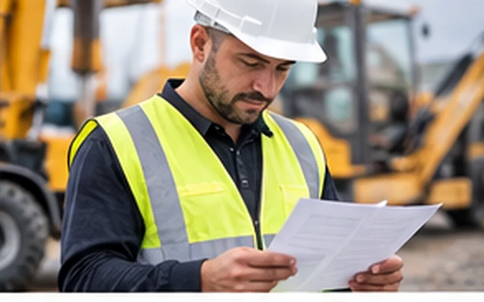 Travailleur en tenue de travail consultant des documents